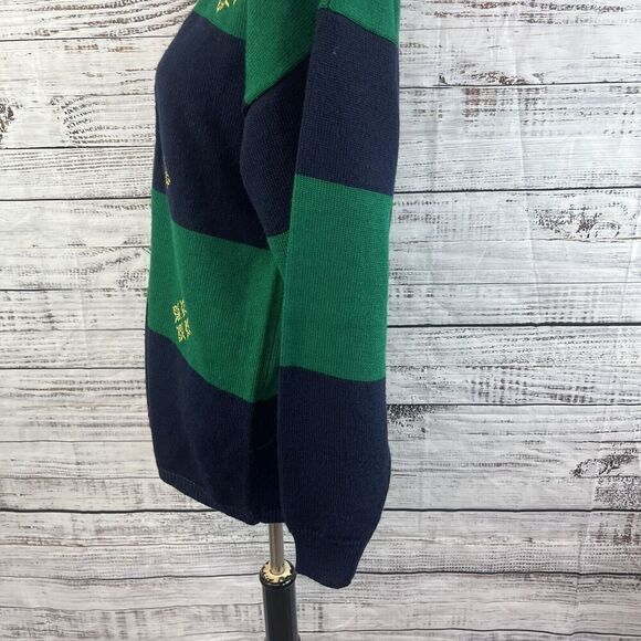Vintage Koret Cardigan Sweater size Small Green Navy Wool Gold Embroidery Granny - Picture 9 of 11